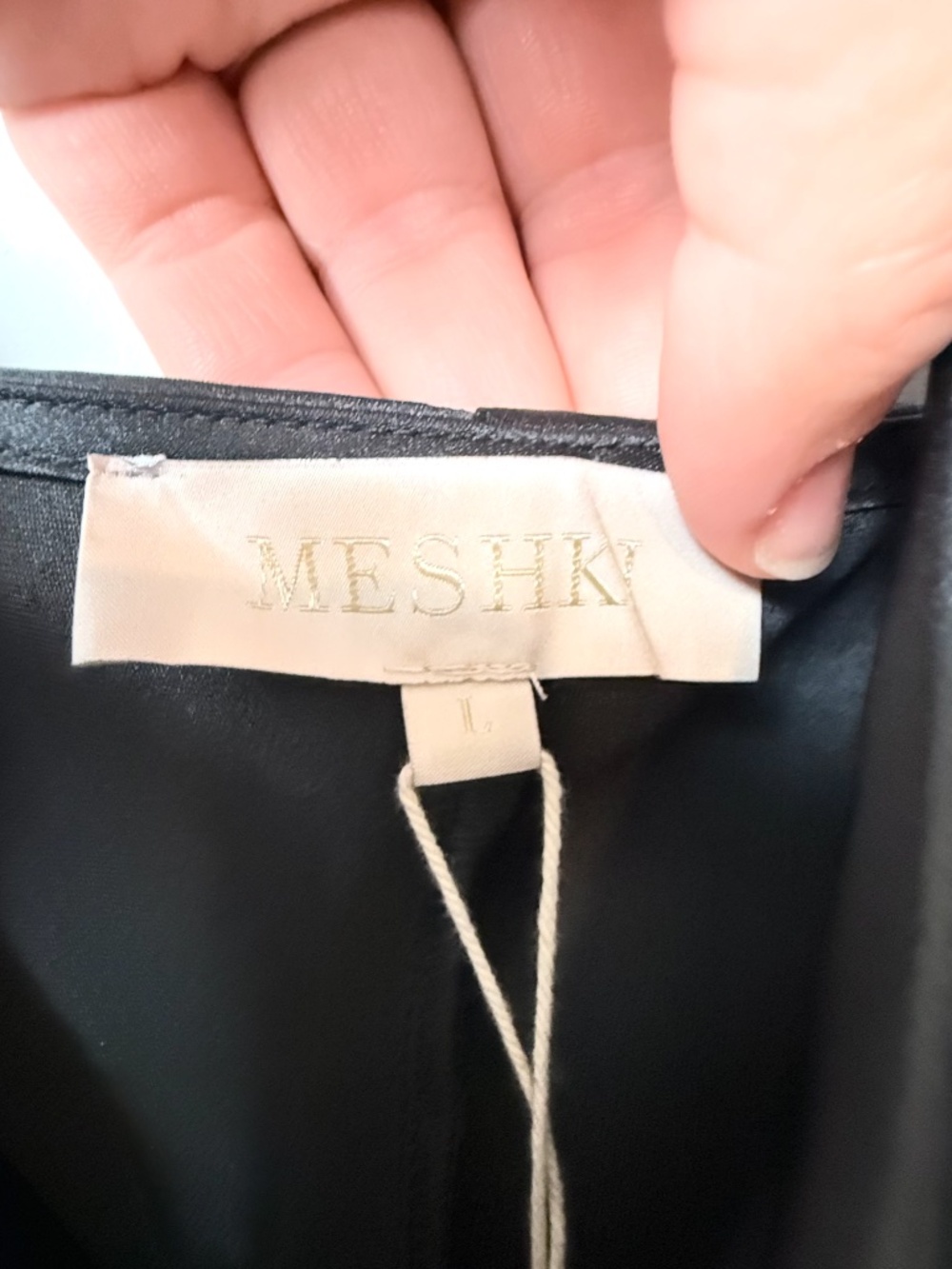 Meshki Tabitha Cowl Neck Slip Dress Black Size Large NWT (G) - Picture 3 of 7